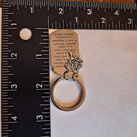 Brother Or Sister Family Tree Keychain Gift Keyring Metal dogtag - Picture 6 of 6